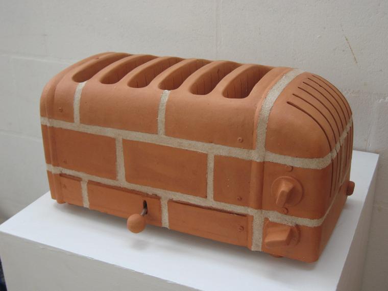 Brick Sculpture of a Toaster